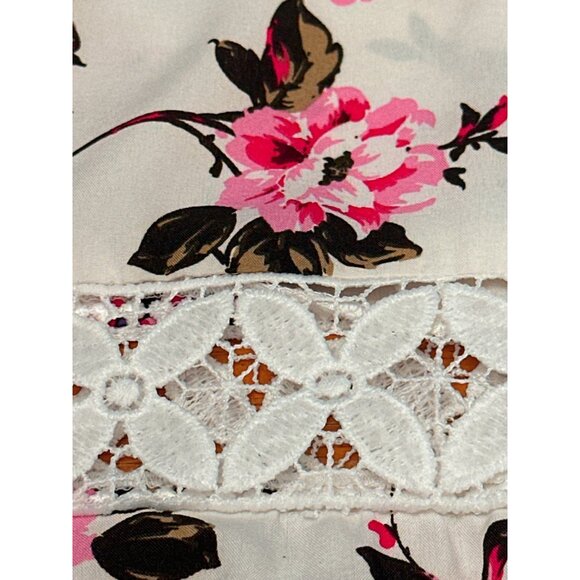 CCC Vintage Inspired Floral High Low Maxi Dress Ruffled Sleeves Lace Trim Size L - Picture 10 of 10